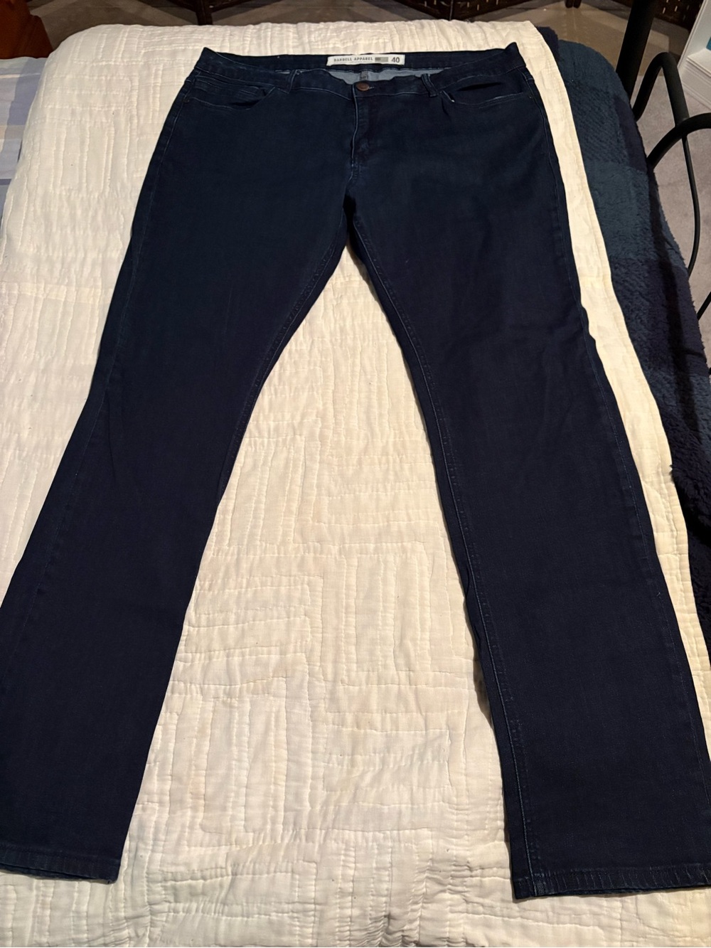 Men's Barbell Apparel Dark Navy Straight Jeans - Size 40